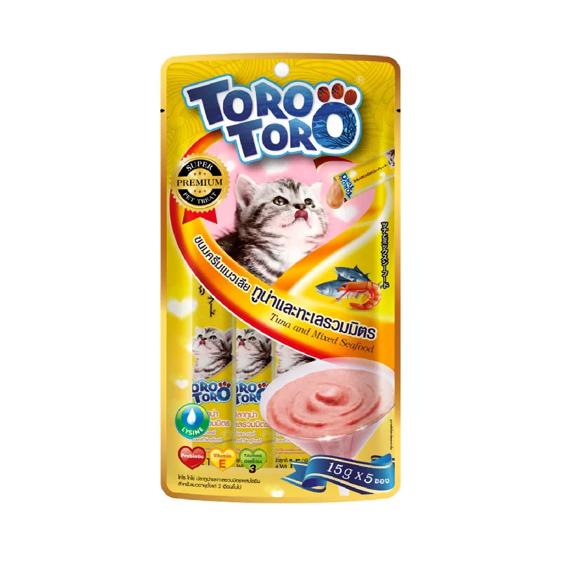    - Cat food nutritional analysis  Toro Lickable Cat Treat Tuna and Seafood with Lysine