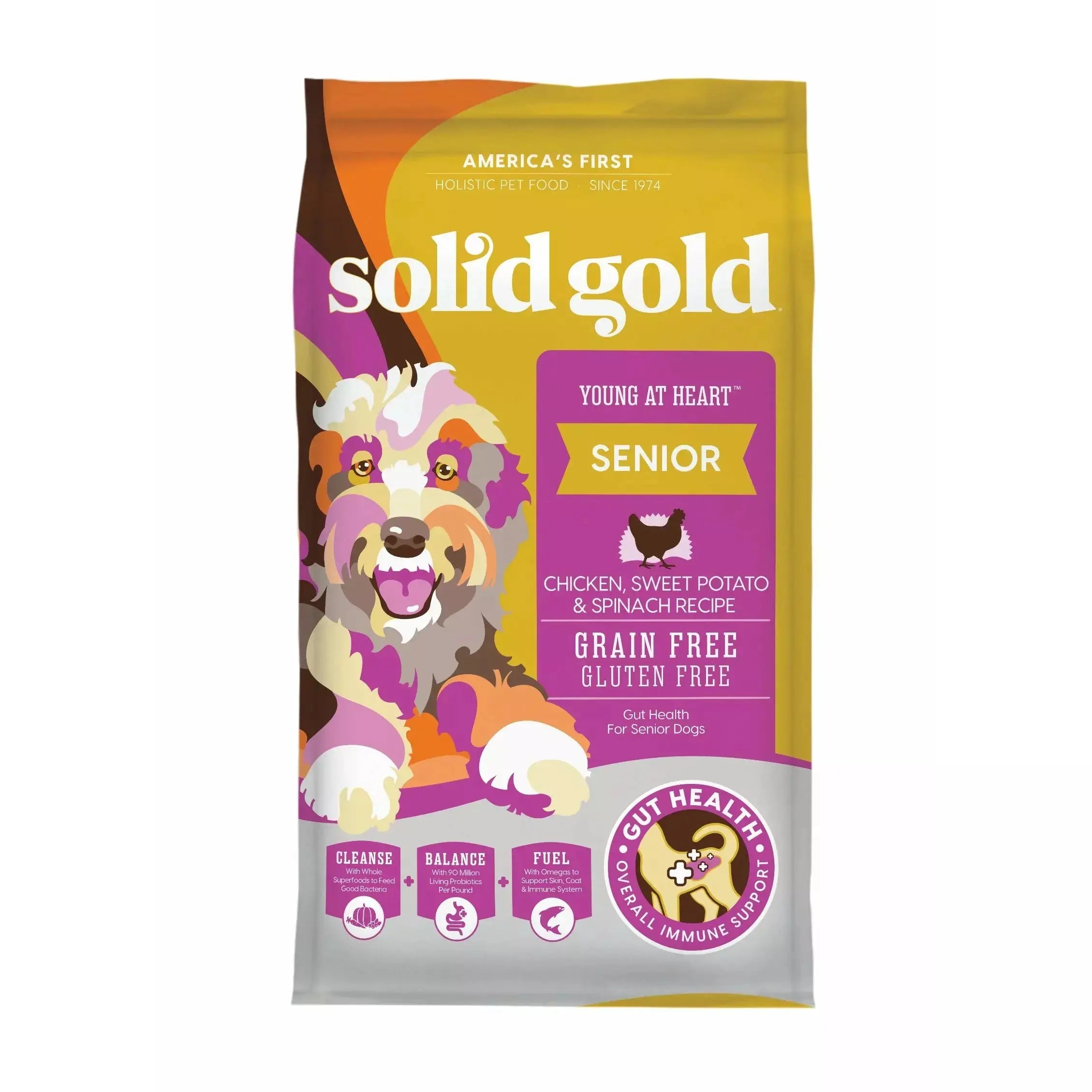 - Natural latex pet mattressSolid Gold® Young at Heart™ Grain Free Chicken, Sweet Potato & Spinach Recipe Dog Food - Natural latex pet mattressSolid Gold® Young at Heart™ Grain Free Chicken, Sweet Potato & Spinach Recipe Dog Food
