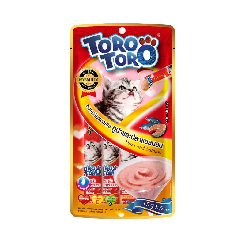    - Cat food for coat health  Toro Lickable Cat Treat Tuna and Salmon with B-Complex