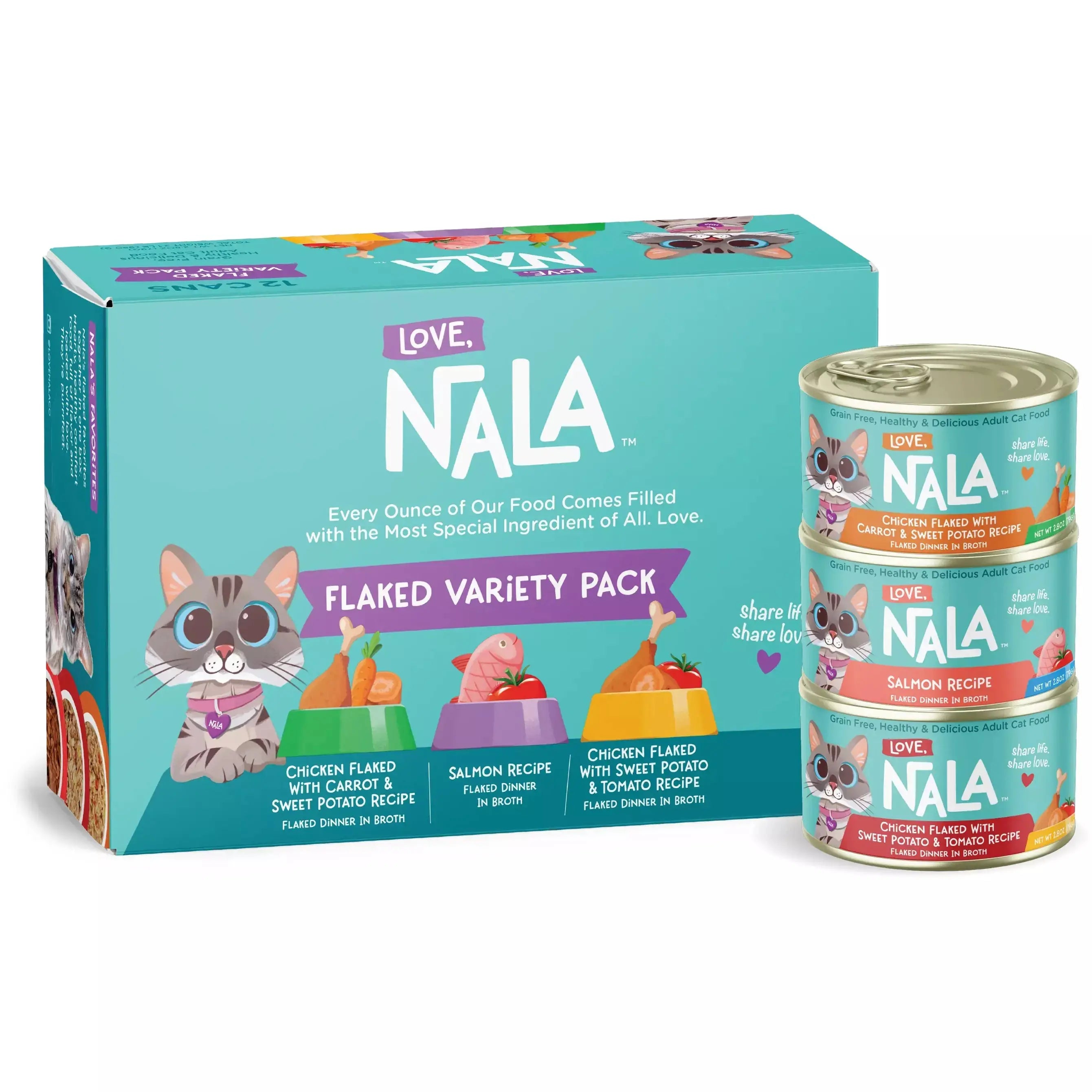 - Postoperative pet anti-licking Elizabethan collarLove, Nala Flaked Variety Pack 2.8oz - 12 per Case
