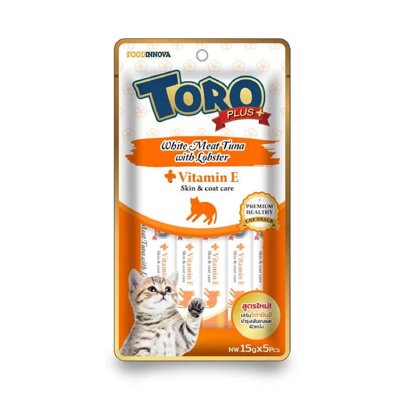    - High-fiber cat food  Toro Plus White Meat Tuna with Lobster and Vitamin E