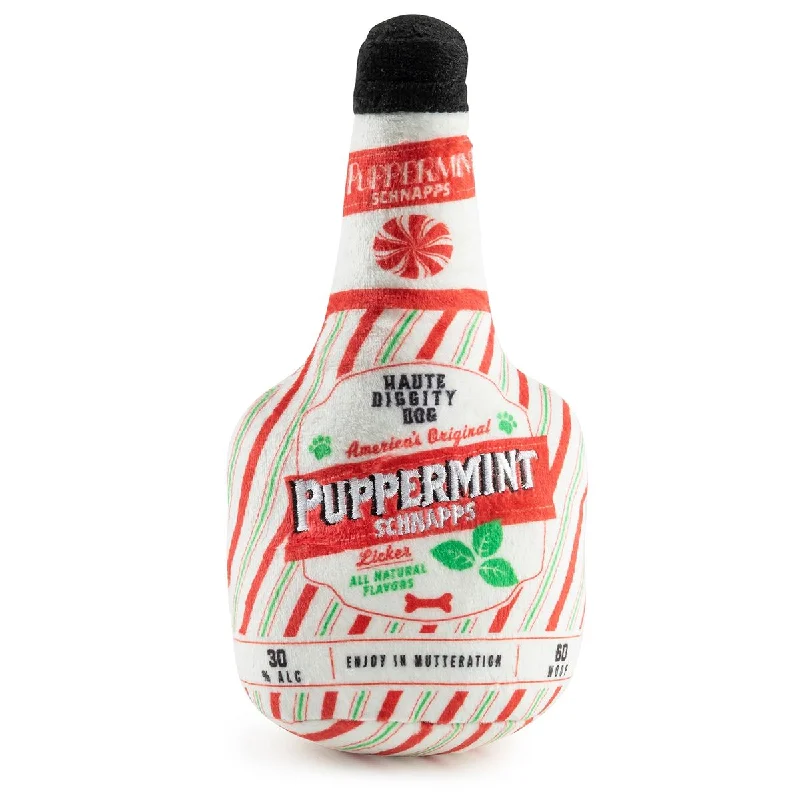  -Non-toxic pet toy recommendationsPuppermint Schnapps Christmas Bottle Dog Toy