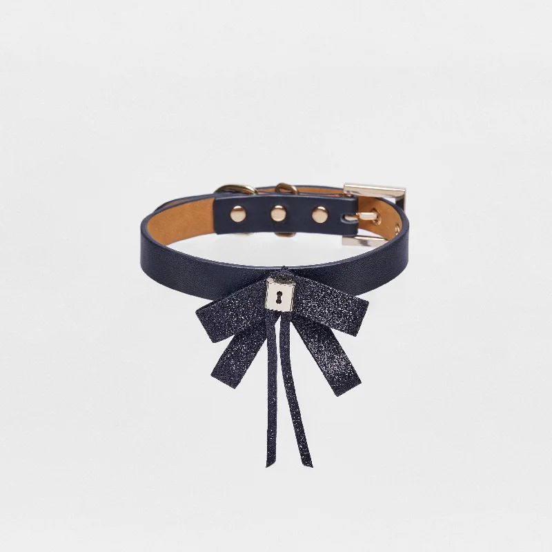  . **Dog chest harness is anti-breakaway**Bowknot Collar(Black)