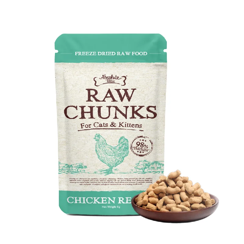    - Kitten food  Absolute Bites Raw Chunk Freeze Dried Raw Cat Food (Sample) - Chicken