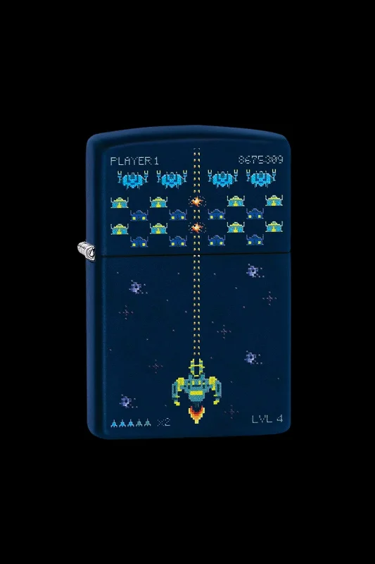 - Organic cotton dog bibsZippo Lighter | Pixel Game | Navy Matte