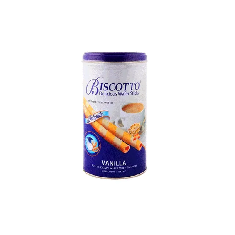 - Organic cotton dog bibsBISCOTTO WAFER STICKS VANILLA DELIGHTS 125 GM