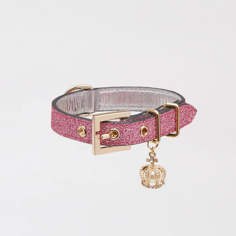  . **Dog toy sound ball**Glitter Collar with Crown (Rose)