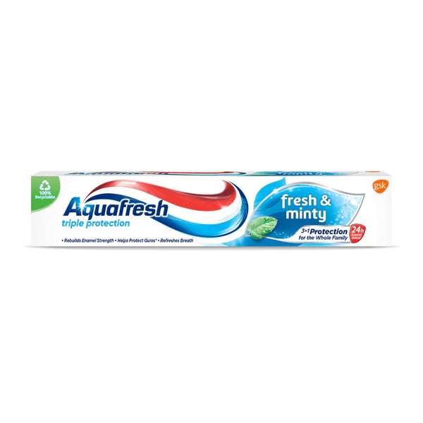 ---AQUAFRESH TOOTH PASTE MENTHE FRAICHE 3IN1 24H 75 ML
