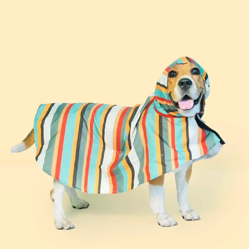 Pet ProductsStripe Printed Cape Style Dog Raincoat