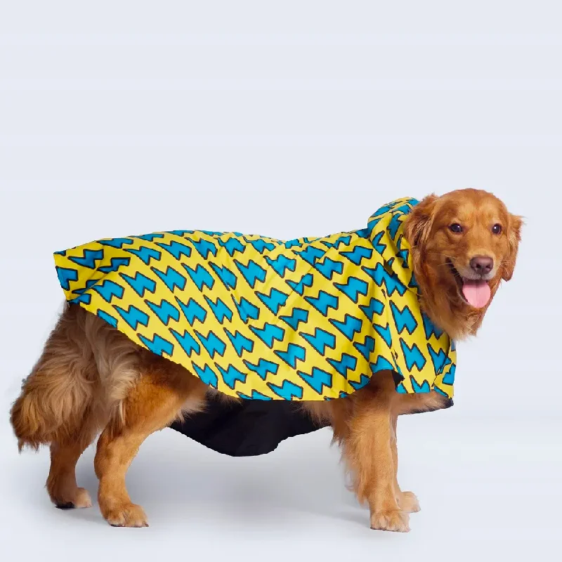  -Explosion-proof leash FOR LARGE dogsLightning Printed Cape Style Dog Raincoat