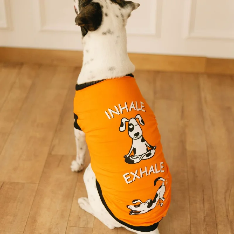 - Postoperative pet anti-licking Elizabethan collarInhale Exhale Dog T-shirt