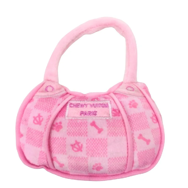  -Bite-resistant dog toy recommendationsPink Checker Chewy Vuiton Handbag Dog Toy