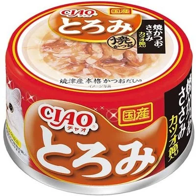  -Splash-proof food bowl AND Anti-choking slow food bowlCIAO TOROMI Grill Bonito and Tuna Flavour 24 Cans