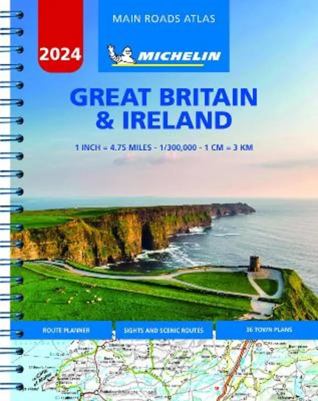 ---Great Britain & Ireland 2024 - Mains Roads Atlas (A4-Spiral)