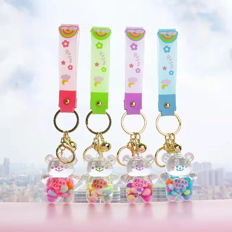  . **Cat drinking fountain filter model**Mima Arcylic Rainbow Bear Keyring