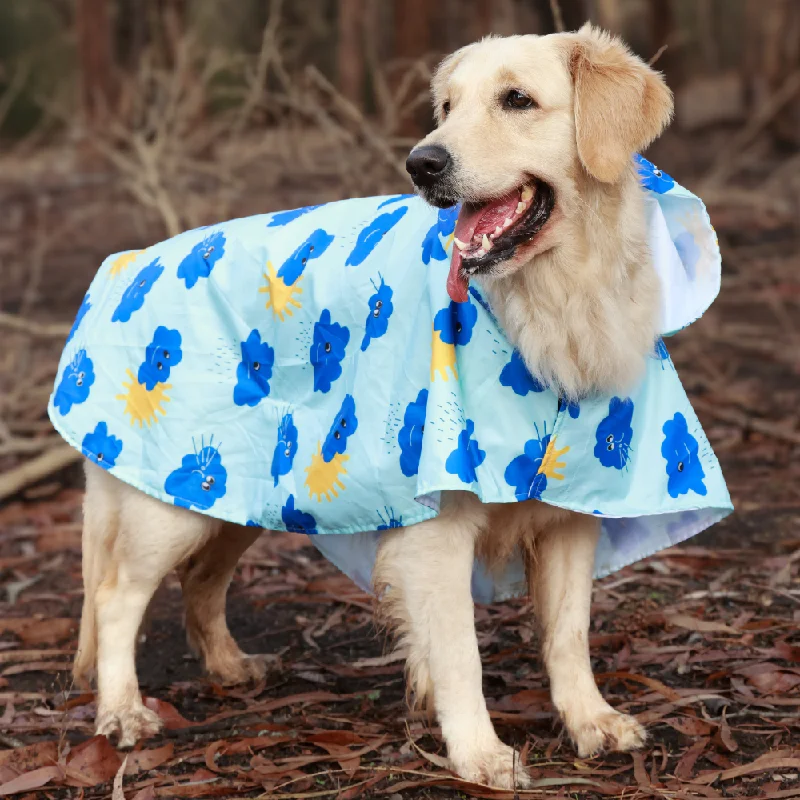 - Teething and chewing toys for puppiesClouds Printed Cape Style Dog Raincoat