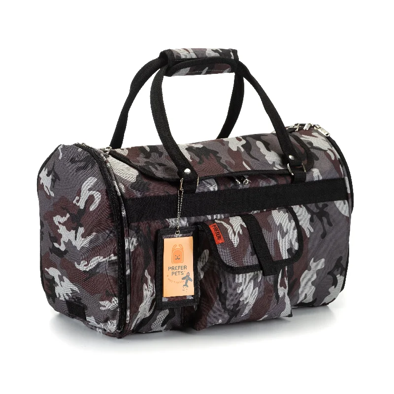 Pet winter warm clothesHideaway Duffel Dog Carrier: Grey Camouflage