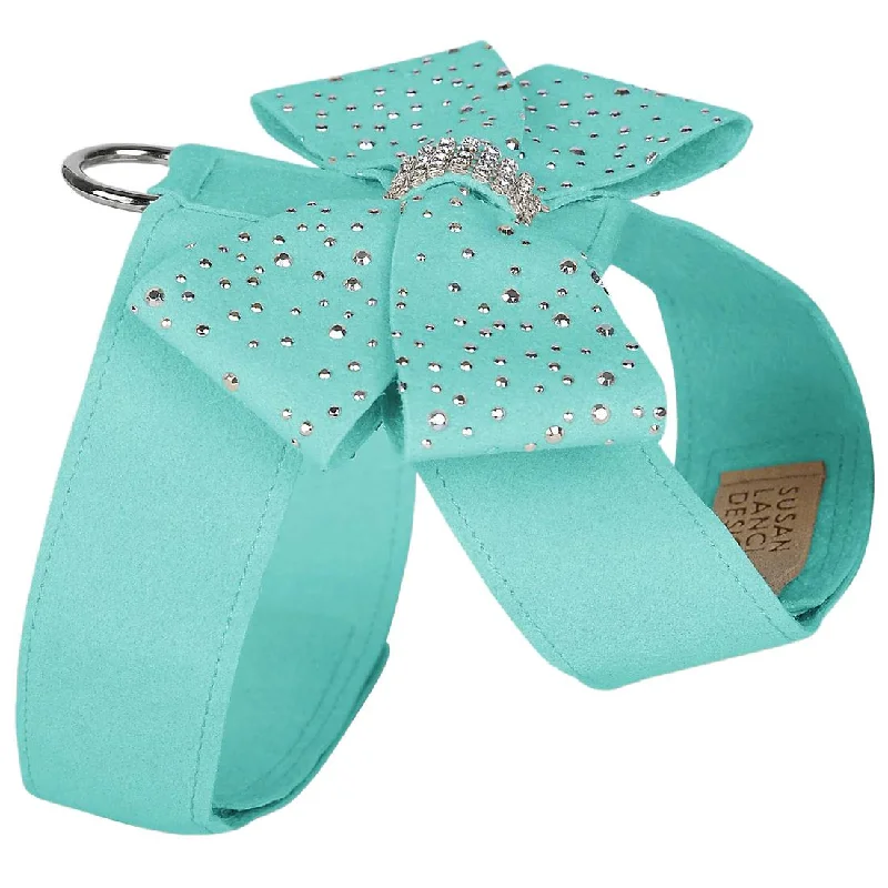 Pet holiday dress-up clothesSilver Stardust Nouveau Bow Tinkie Dog Harness Tiffi Blue