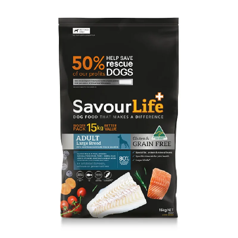 - Dog food for pregnancy and lactationSavourLife Grain Free Large Breed Ocean Fish & Salmon Adult Dry Dog Food 15kg - Dog food for pregnancy and lactationSavourLife Grain Free Large Breed Ocean Fish & Salmon Adult Dry Dog Food 15kg
