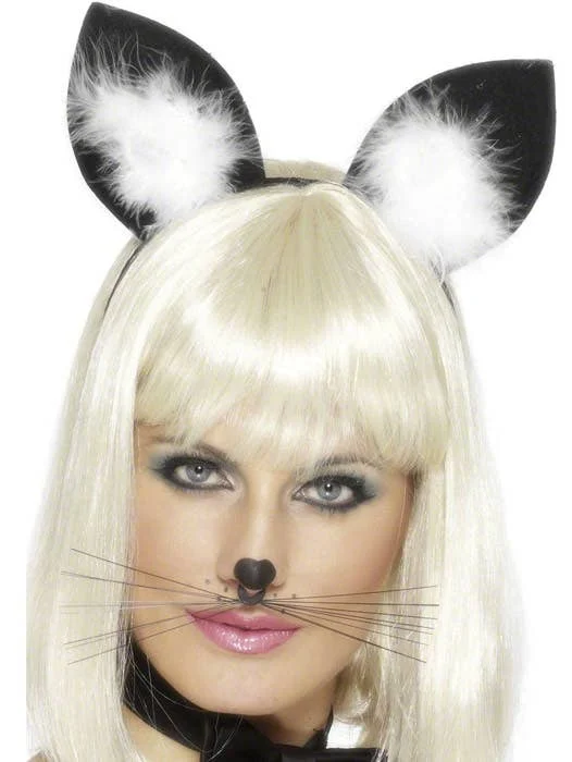 - Postoperative pet anti-licking Elizabethan collarFelt Black Cat Ears on Headband