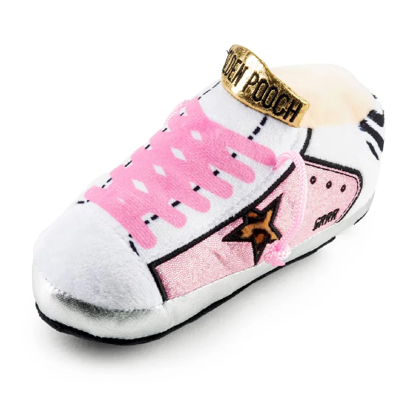 - Dog toy recommendationsGolden Pink Pooch Sneaker Dog Toy
