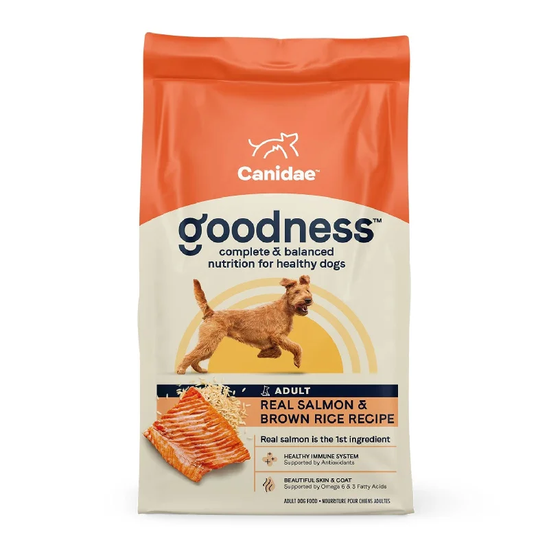 - Food for large dogsCanidae Goodness Salmon & Brown Rice Adult Dry Dog Food