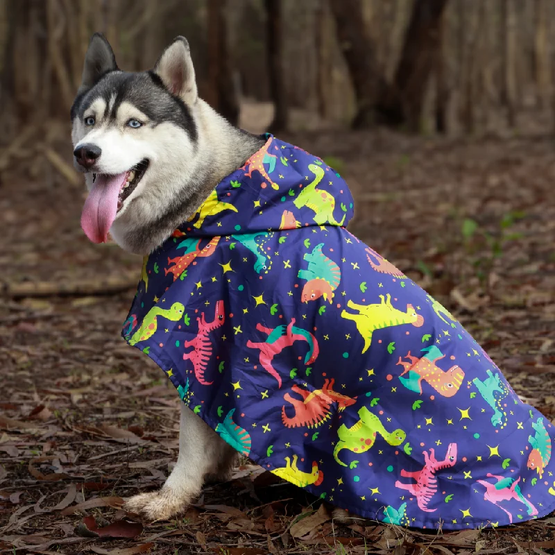 - Winter warm clothes for short-haired dogsDinosaur Printed Cape Style Dog Raincoat