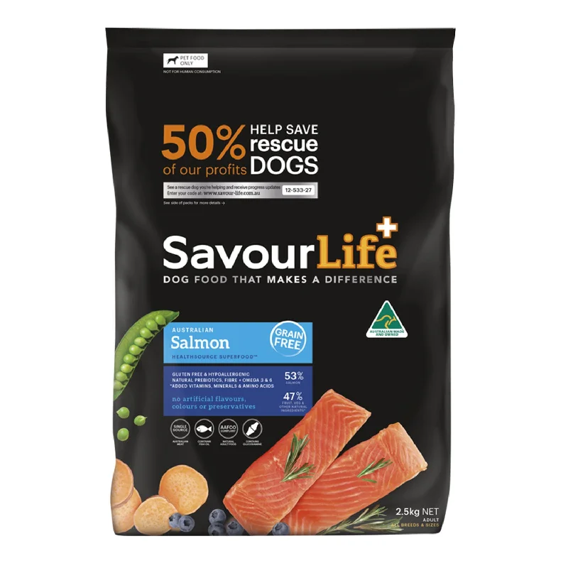 - Special food for senior dogsSavourLife Grain Free Salmon Adult Dry Dog Food