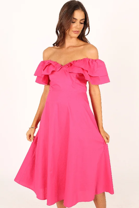 - Pet water dispenser UV sterilization versionCabo Frill Sleeve Midi Dress - Magenta