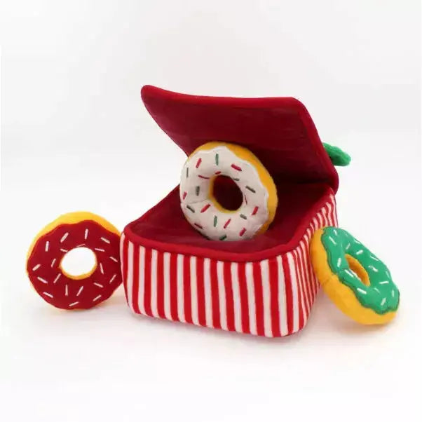 - Winter dog thick down jacketZippy Paws Holiday Burrow Donutz Box Dog Toys