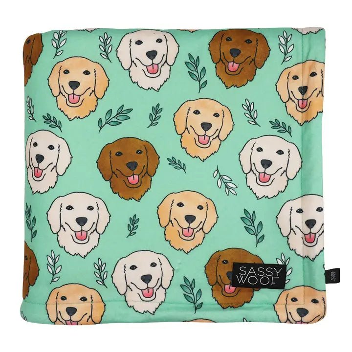 Pet cartoon pattern clothesDog Blanket -Glam Goldens