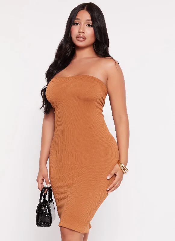 Ribbed Seamless Tube Dress