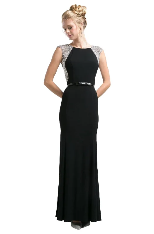 Cinderella Divine - 8115 Beaded Scoop Sheath Evening Gown