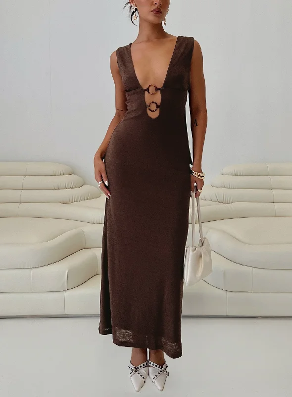 Steward Maxi Dress Chocolate