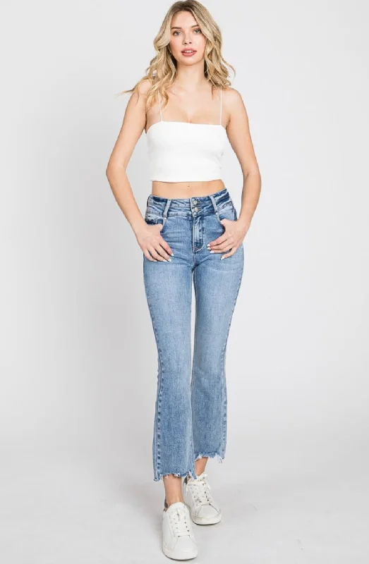 Petra High Rise Crop Bootcut w/ Frayed Hem