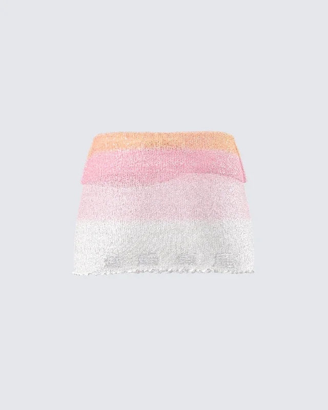 Vanessa Pink Sequin Knit Skirt