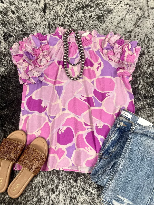 Lavender Printed Top