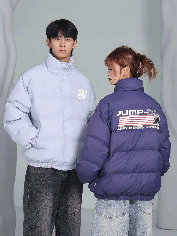 High Collar Puffer Jacket For Casual Wear