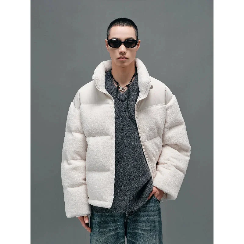 Spliced Down Jacket With Sherpa